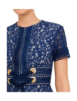 Lover Flora Flip Mini Dress Navy Print Size 8 for rent on The Volte - image 2