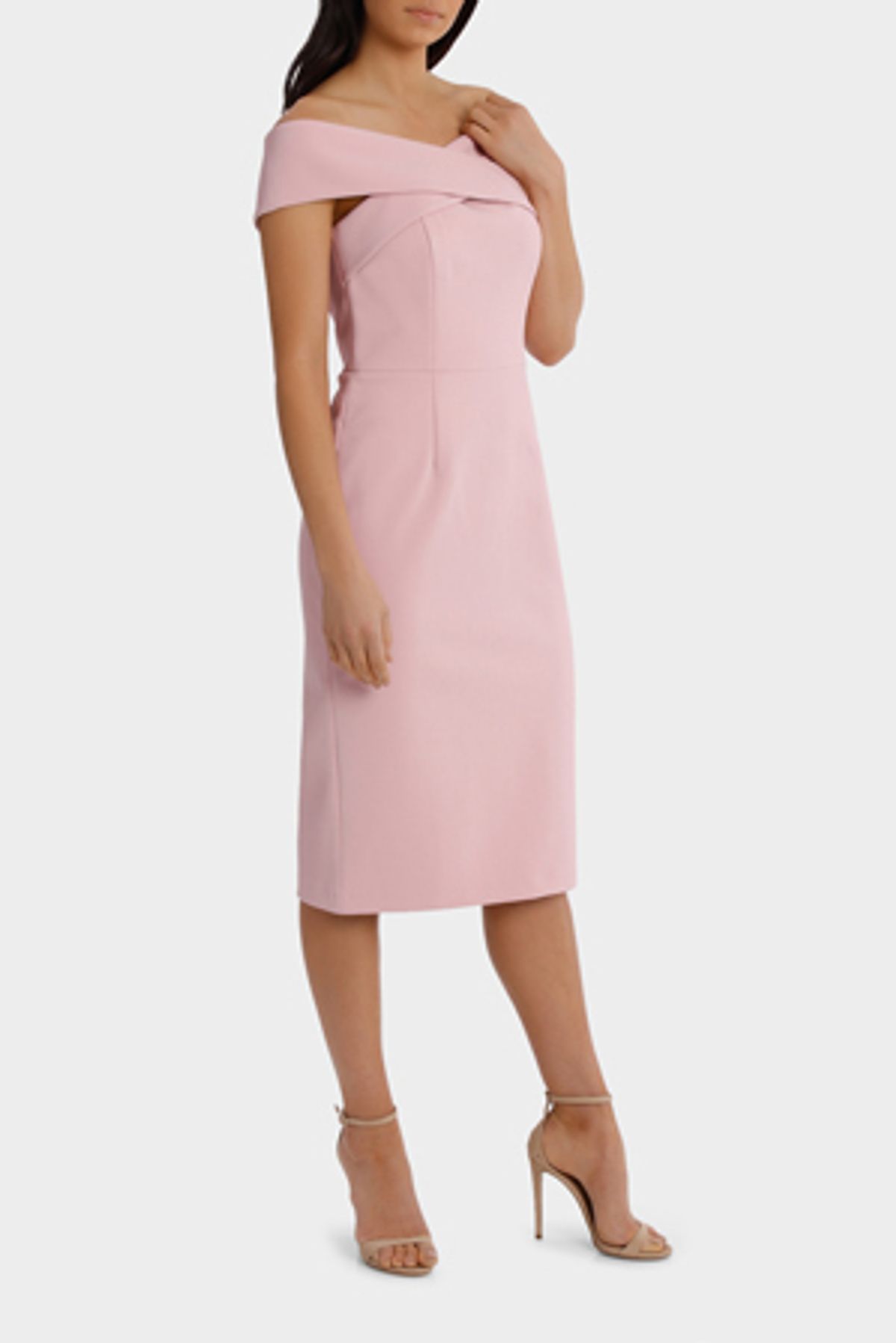 Wayne Cooper Cross Front Dress Rose Pink Size 16 - Image 2