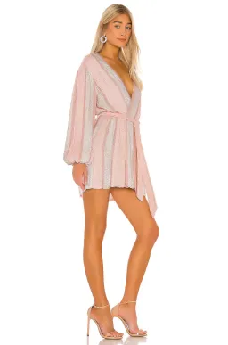 Retrofete Gabrielle Robe Dress Pastel Pink Stripes Size XS for rent on The Volte - image 2