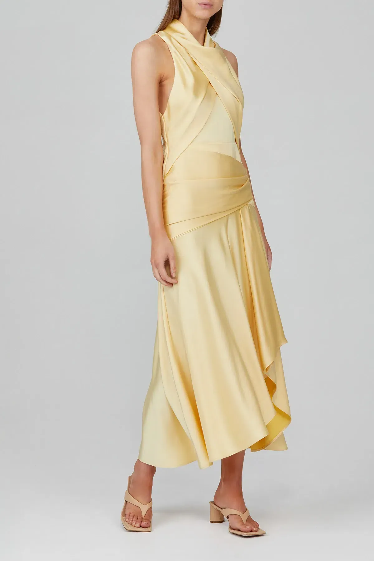 Acler Hillcrest Midi Dress Yellow Size 10 - Image 1