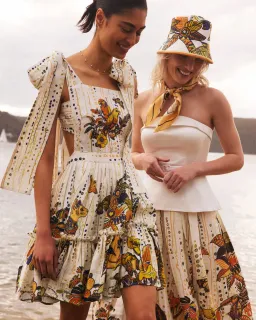 Leo Lin La Vida Bowtie Mini Dress Print Size 10 for rent on The Volte - image 3