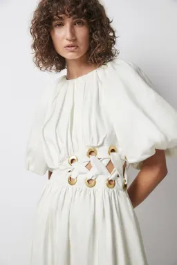 Aje Virtuous Asymmetric Midi Dress White Size 10 for rent on The Volte - image 3