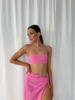 Natalie Rolt Kylie Crop Size 0 & Kaia Skirt Size 1 Set Pink  for rent on The Volte - image 6