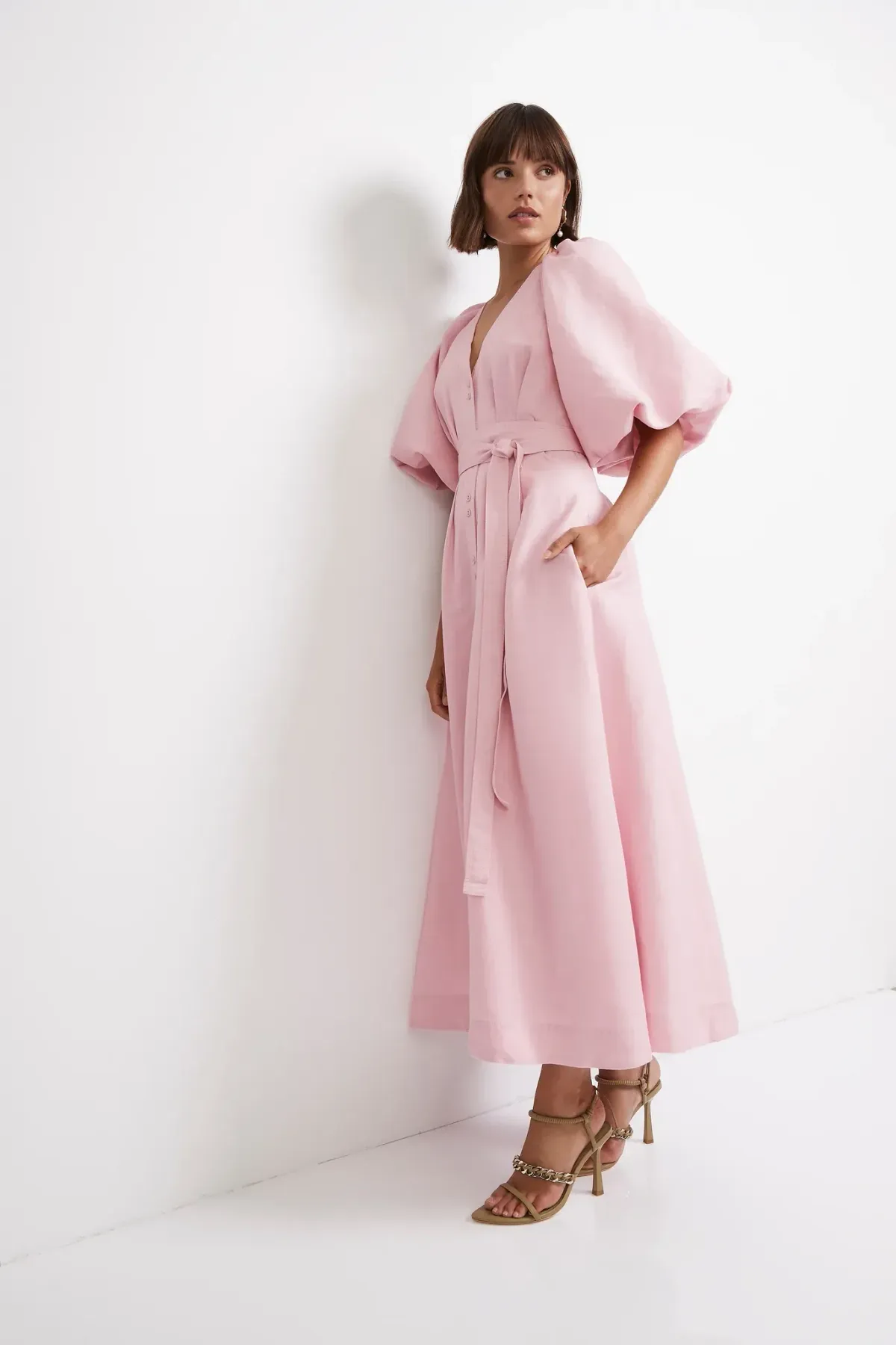 Aje Evermore Midi Dress Rose Pink Size 8  - Image 2