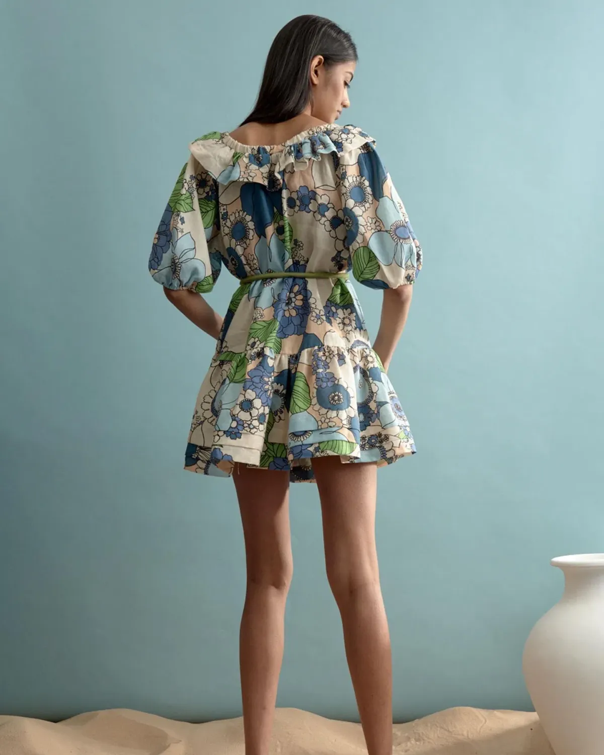 Alemais Farrah Ruffle Mini Dress Print Size 14  - Image 4