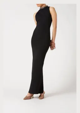 Scanlan Theodore Crepe Knit Curve Back Gown Black Size XS / Au 6 for rent on The Volte - image 1