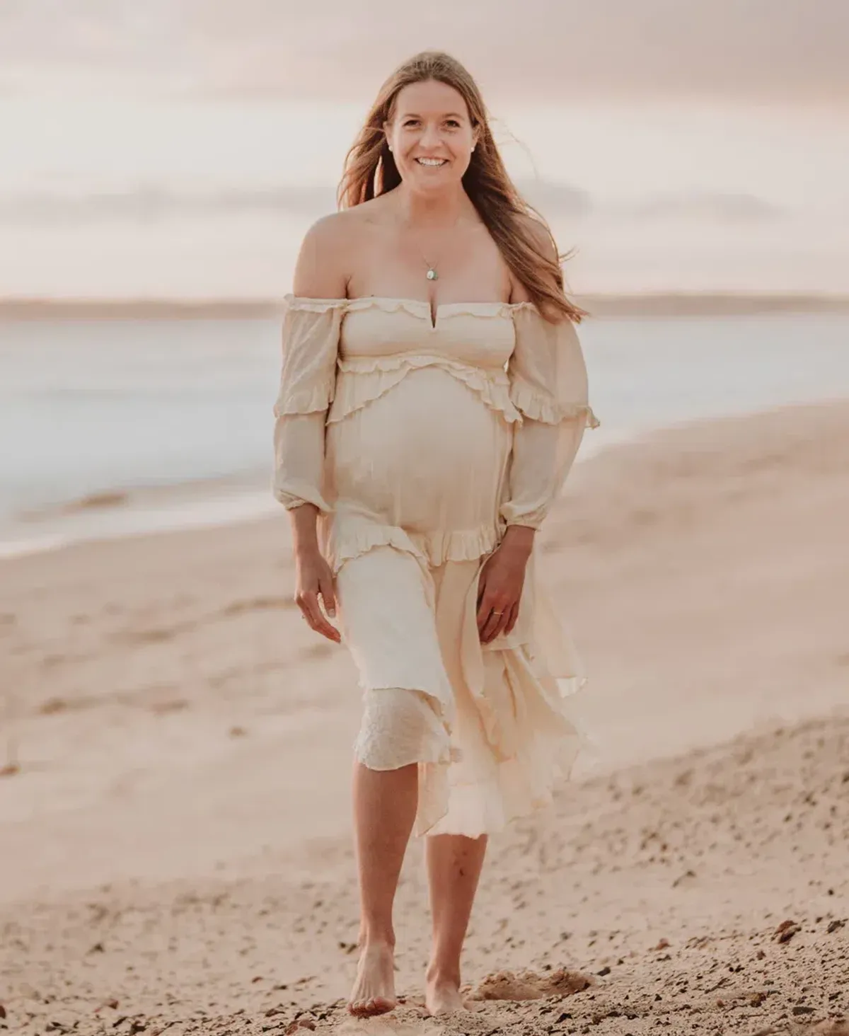 Spell Clementine Mermaid Midi Dress Cream Size S - Image 3