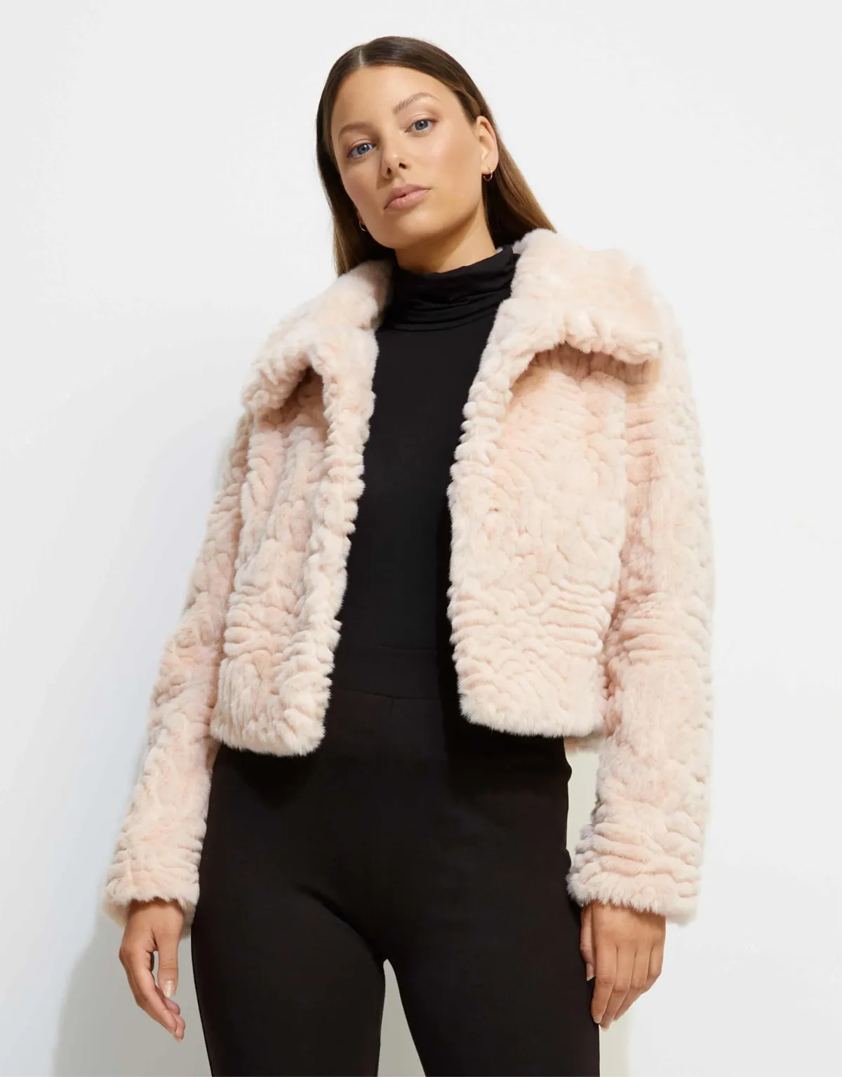 Unreal Fur Lily Jacket Peach Size 12 - Image 1