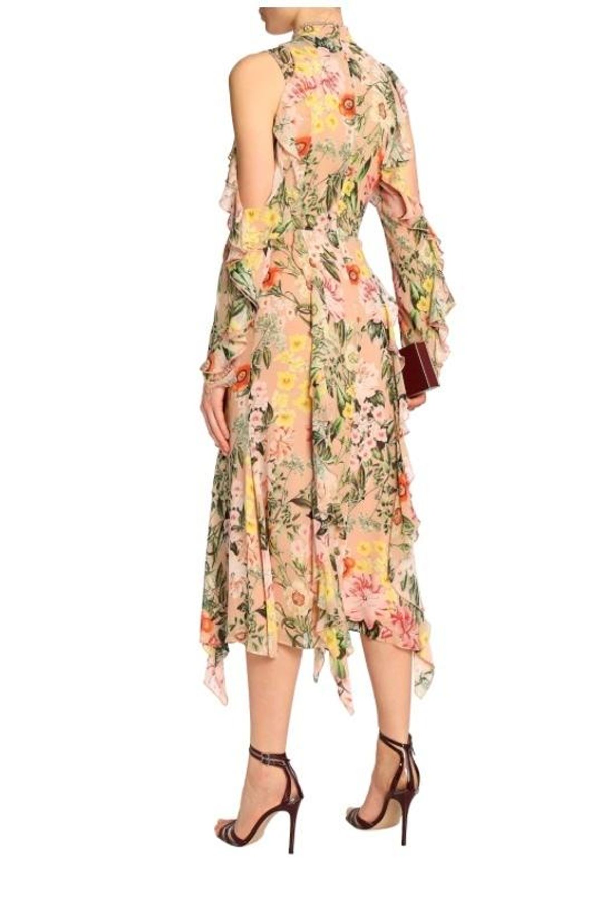 Nicholas Cold-shoulder ruffled floral-print silk crepe de chine midi dress - Image 2