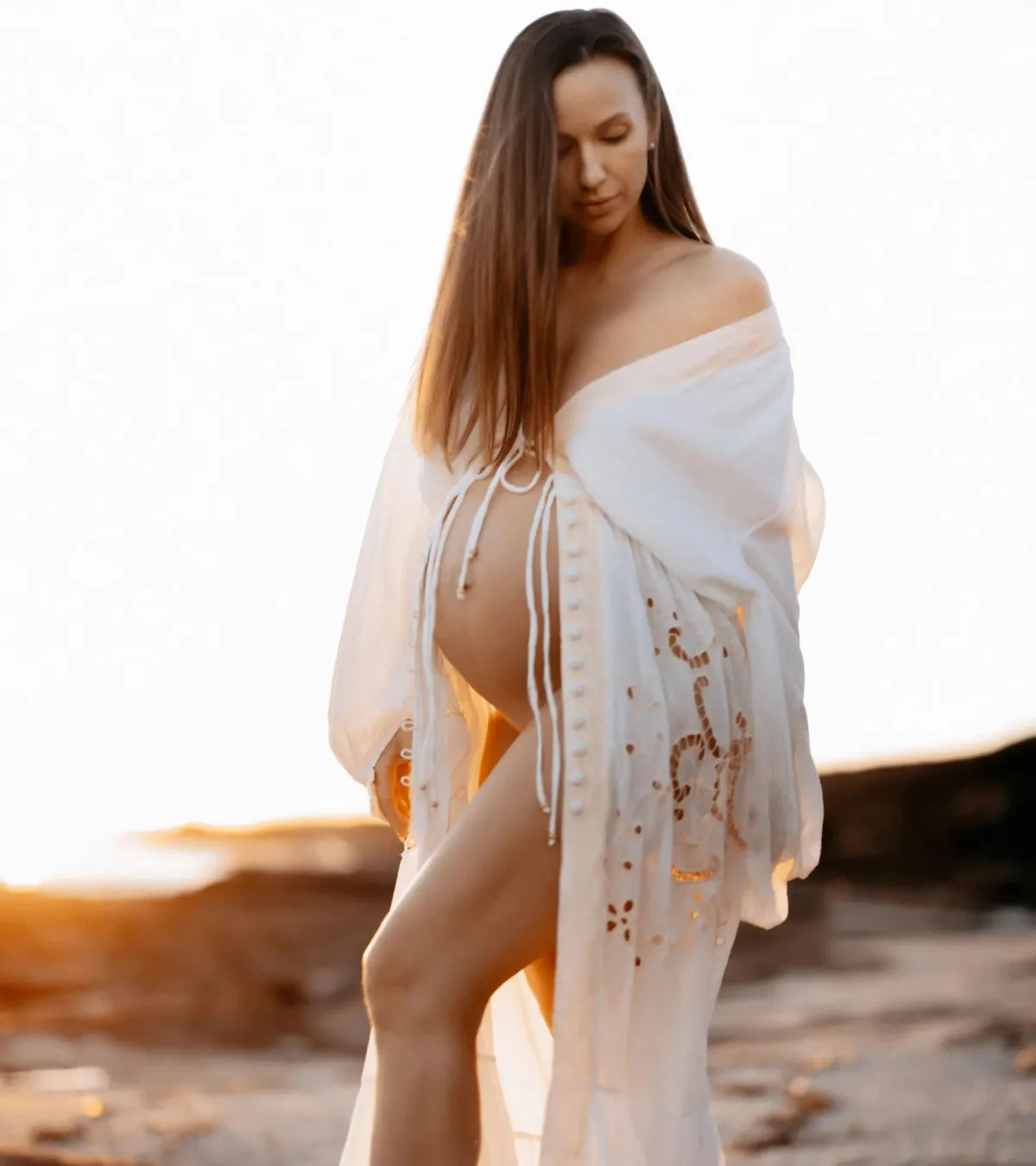 Chasing Unicorns Entering The Dreamland Kimono Dress Cream Size L - Image 3