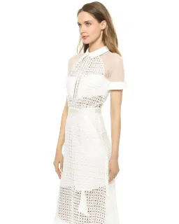 Self Portrait Pattern Play Lace Dress White Size 6 for rent on The Volte - image 1