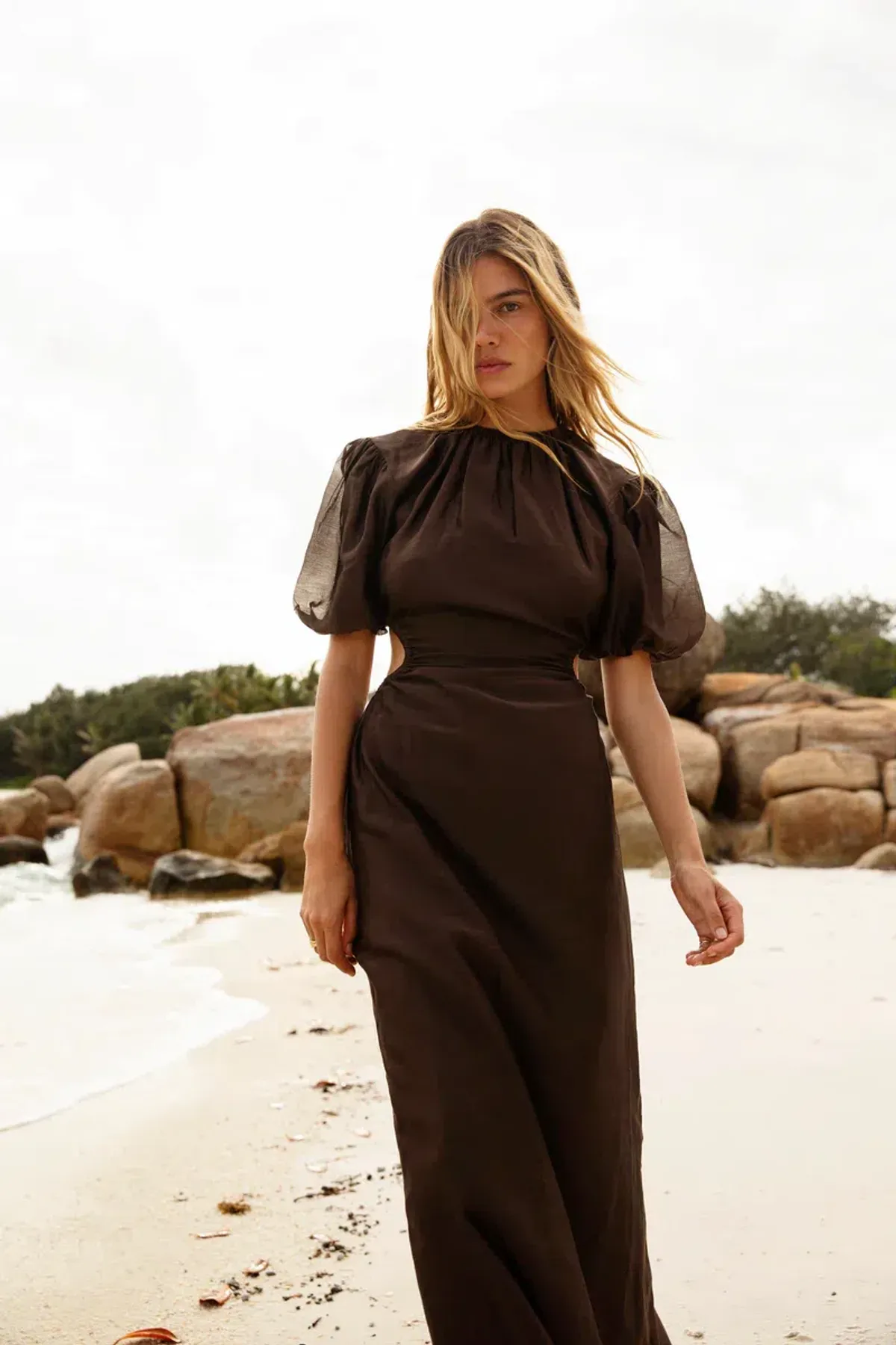 Sir The Label Anje Puff Sleeve Gown Brown Size 3 / AU 12 - Image 3