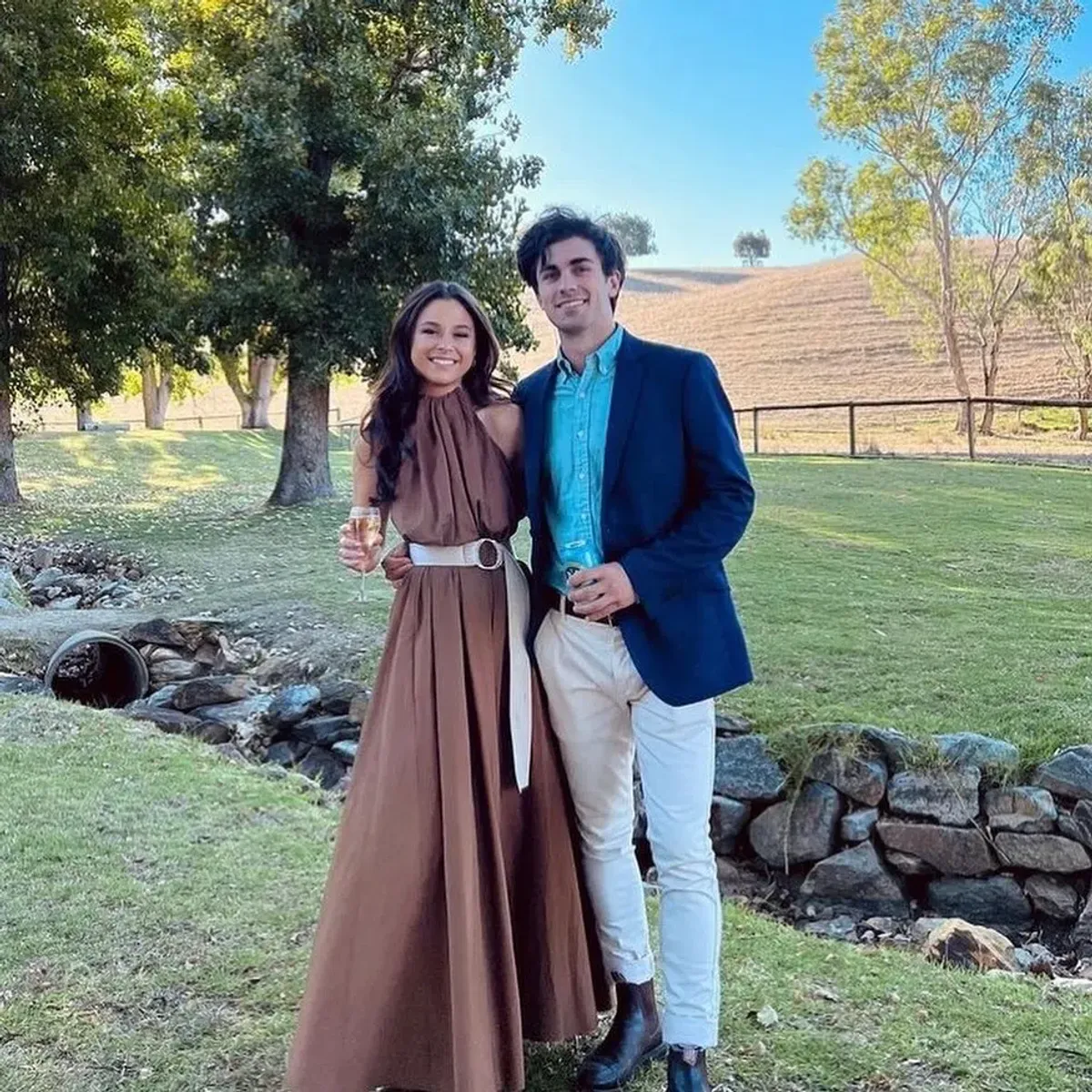 Scanlan Theodore Cotton Strapping Dress With Belt Brown Size 6 - Image 4