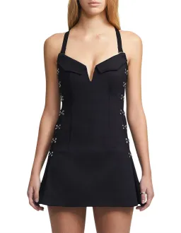 Dion Lee Accordion Pleat Mini Dress Black Size 6 for rent on The Volte - image 2