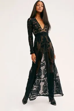 For Love & Lemons Temecula Maxi Dress Black Size M for rent on The Volte - image 1