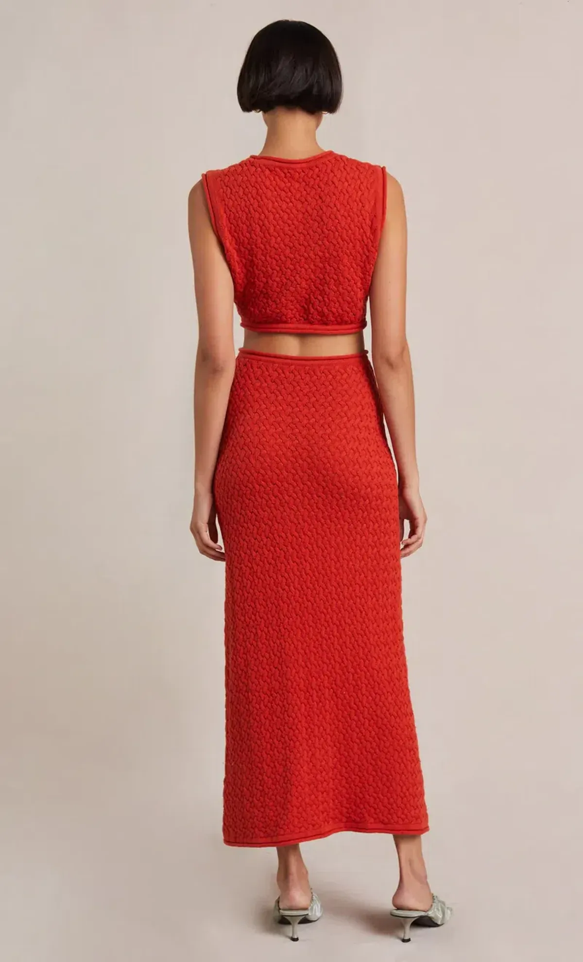 Bec & Bridge Effie Knit Cut Out Maxi Dress Red Size 14  - Image 3