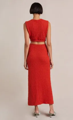 Bec & Bridge Effie Knit Cut Out Maxi Dress Red Size 14  for rent on The Volte - image 3