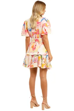 Leo & Lin The Carousel Linen Belted Shirt Dress Print Size 8 for rent on The Volte - image 3