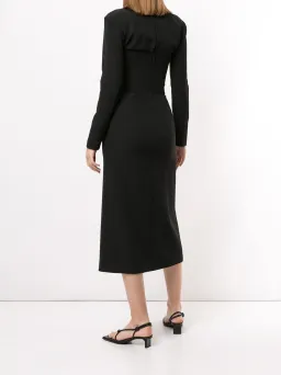 Dion Lee Front-Slit Midi Silk Dress Black Size 8 for rent on The Volte - image 3