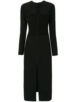Dion Lee Front-Slit Midi Silk Dress Black Size 8 for rent on The Volte - image 4