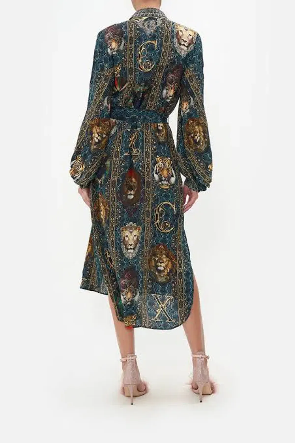 Camilla High Low Midi Shirt Dress Print Size 6 - Image 2