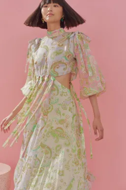 Alemais Marta Cutout Midi Dress Print Size 8 for rent on The Volte - image 2