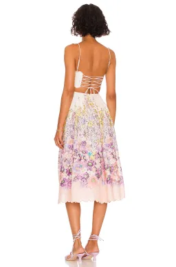 Zimmermann Jude Scallop Midi Dress Peach Gradient Floral Size 1 / Au 8 for rent on The Volte - image 3