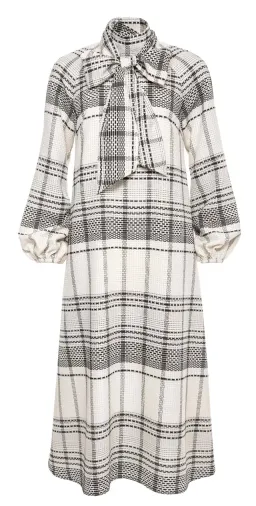 Lilli Jahilo Mary A-line Plaid Dress Woven White Size AU 6 for rent on The Volte - image 3