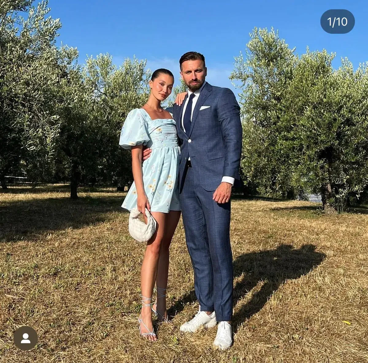 Self Portrait Watercolour Taffeta Mini Dress Light Blue Size XS - Image 2