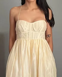 Ulla Johnson Mariza Cotton Blend Organza  Midi Dress Cream Size XS/Au 4 for rent on The Volte - image 2