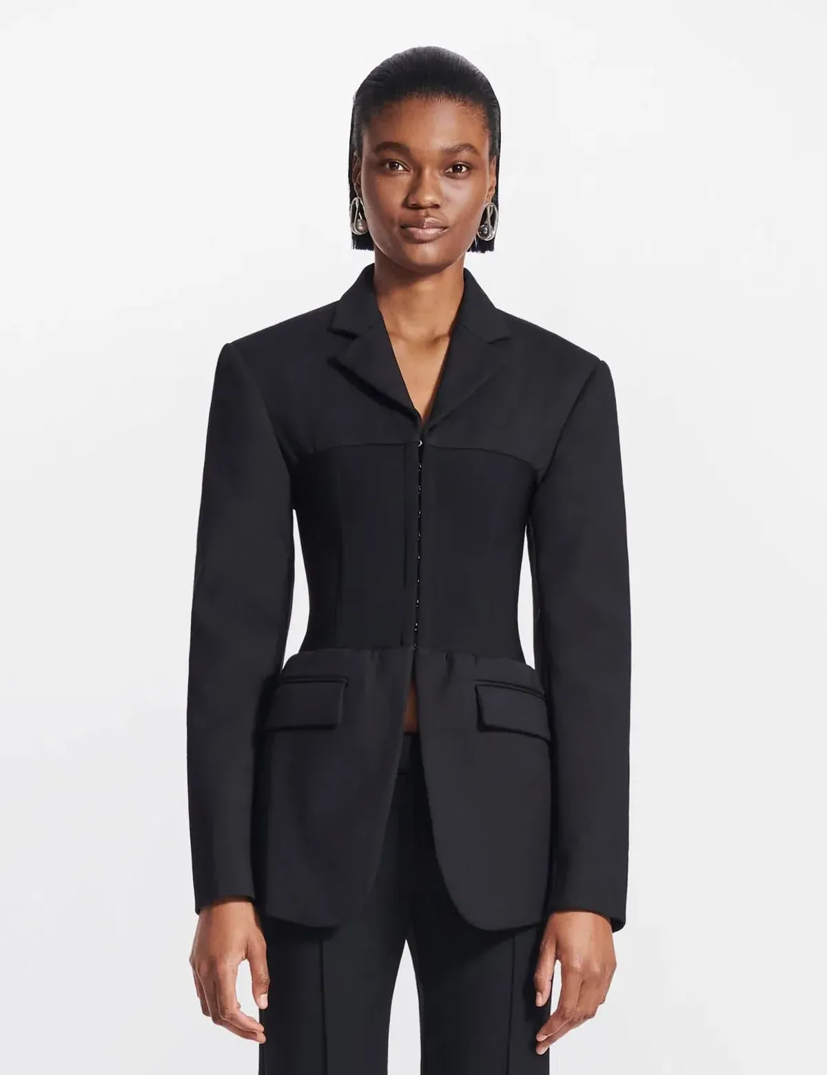 Dion Lee Hook Eye Tube Blazer Black Size 6 - Image 1