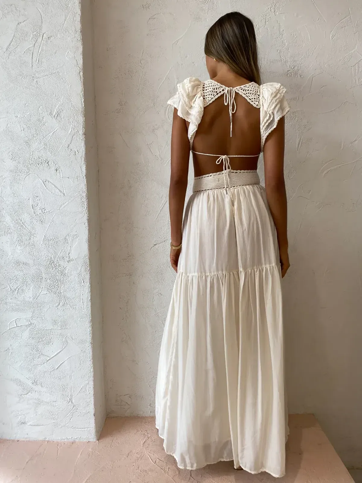 Magali Pascal Lottie Maxi Dress Ivory Size 8 - Image 5