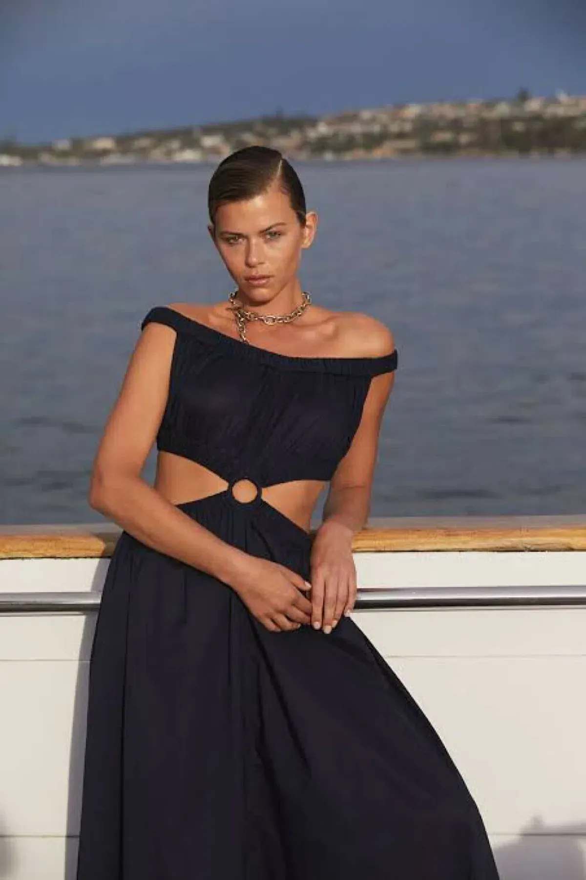 Scanlan Theodore Cotton Voile Ring Dress Black Size M - Image 3