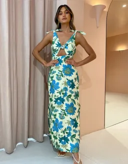 Sir the Label Alexandre Tie Midi Dress Marguerite Print Size 1 for rent on The Volte - image 1