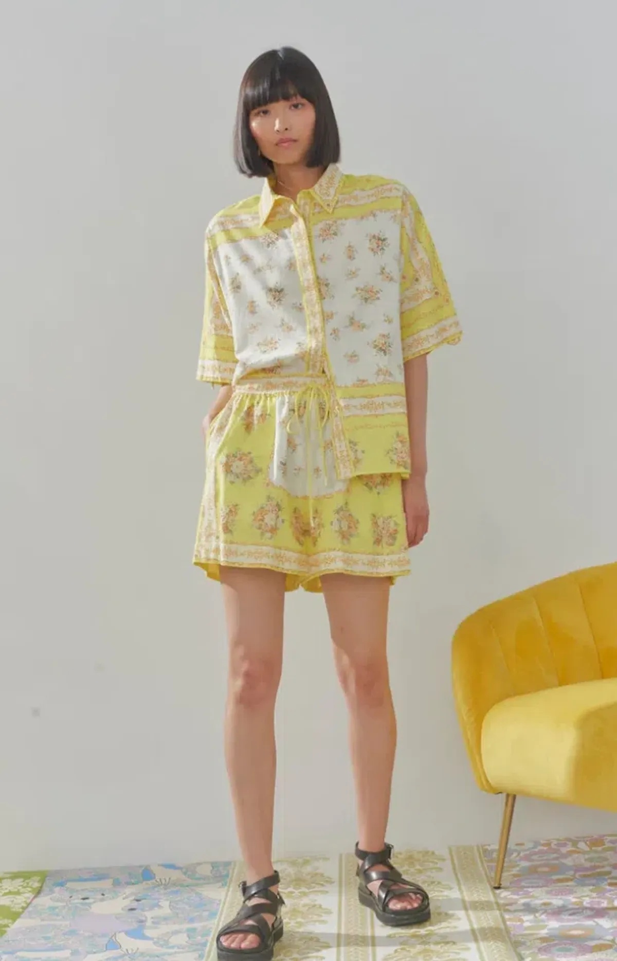 Alemais Catalina Shirt and Shorts Set Yellow Size 10 - Image 1