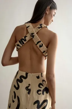 Alemais Brush Stroke Twist Dress Print Size 10 for rent on The Volte - image 3