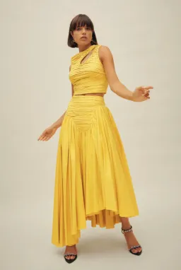 Aje The Jolie Asymmetric Cut Out Set Size 8 Sun Shower Yellow Size 8 for rent on The Volte - image 3