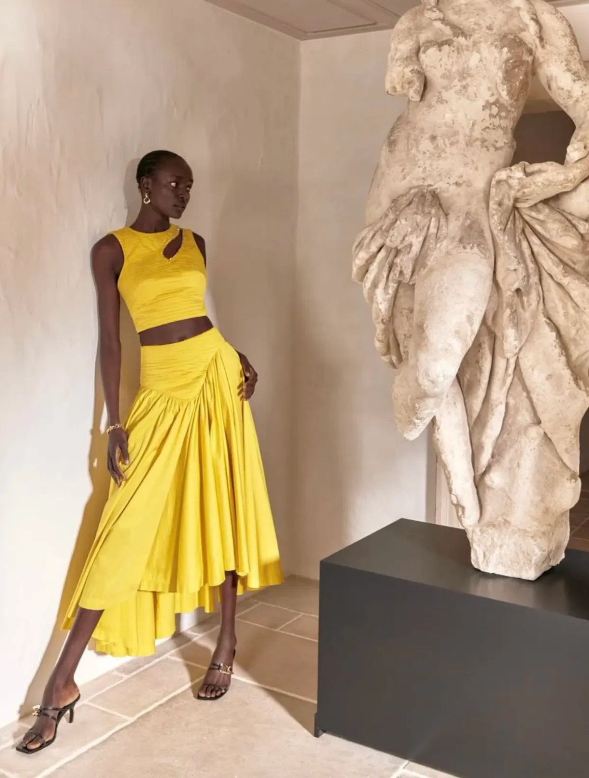 Aje The Jolie Asymmetric Cut Out Set Size 8 Sun Shower Yellow Size 8 - Image 6