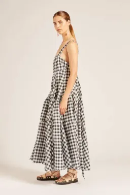 Lee Mathews Clara Sun Midi Dress Black Size 8  for rent on The Volte - image 2