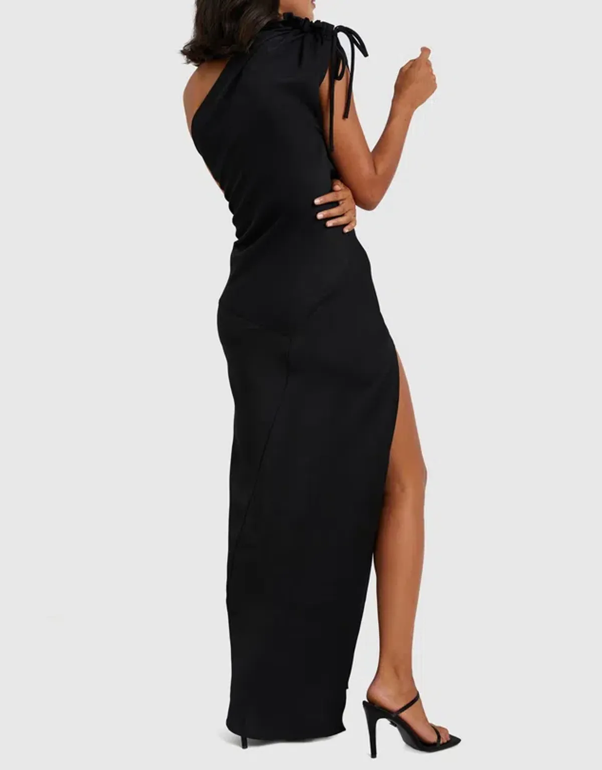 By Johnny One Shoulder Jasmine Dress Black Size 6 - Image 4