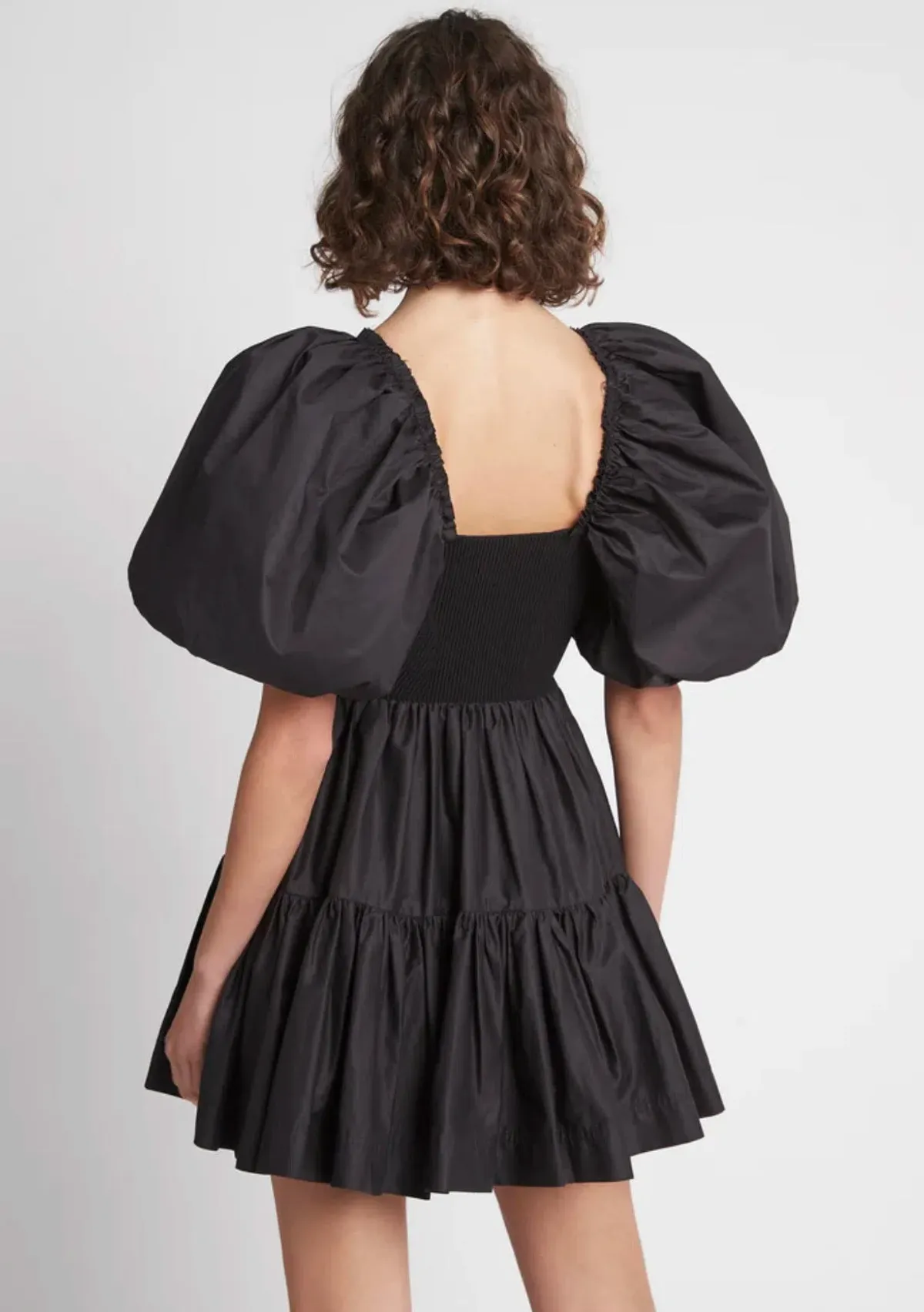 Aje Casa Puff Sleeve Mini Knit Dress Black Size 14 - Image 4