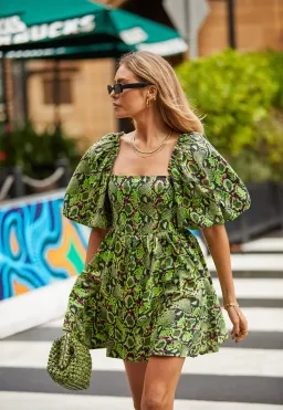 Aje Serpentine Corset Mini Dress Print Size 12 for rent on The Volte - image 1