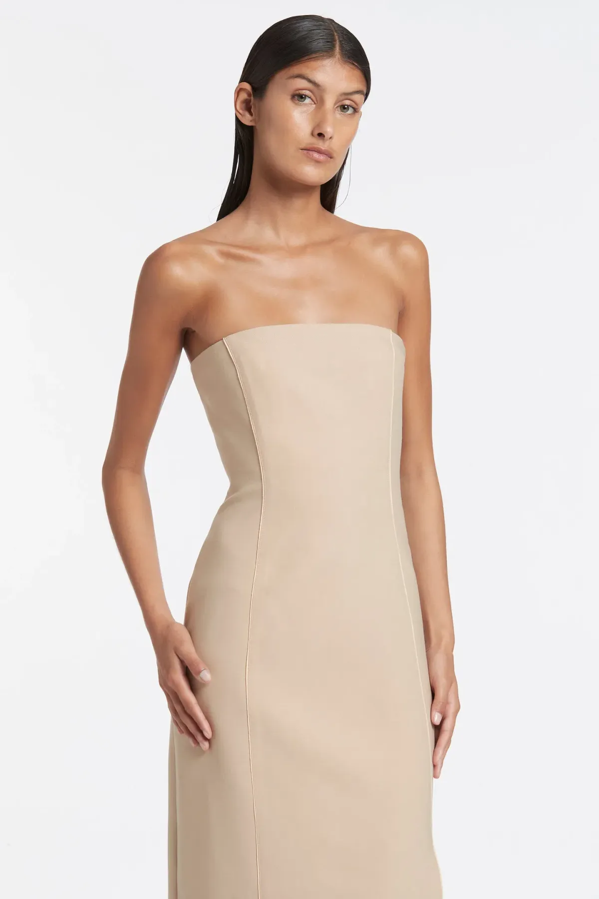 Sir The Label Monte Strapless Dress in Tan Beige Size 1 - Image 3