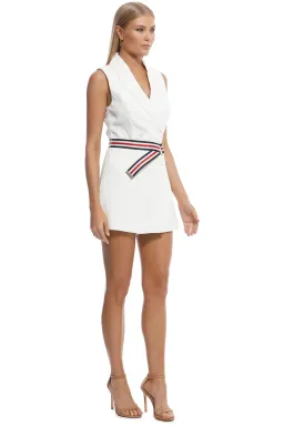 Kookai Ribbon Sleeveless Playsuit White | Size 34 for rent on The Volte - image 2