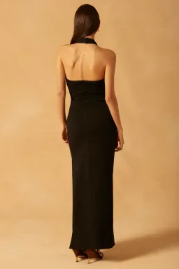 Misha Atta Bonded Crepe Gown Black Size 8 for rent on The Volte - image 2