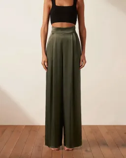 Shona Joy Giorgia Double Breasted Blazer and Tuxedo Pants Set Green Size 6 for rent on The Volte - image 3