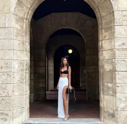 Monot Crepe Bra Top Black & Maxi Skirt White Set Size 0 for rent on The Volte - image 8