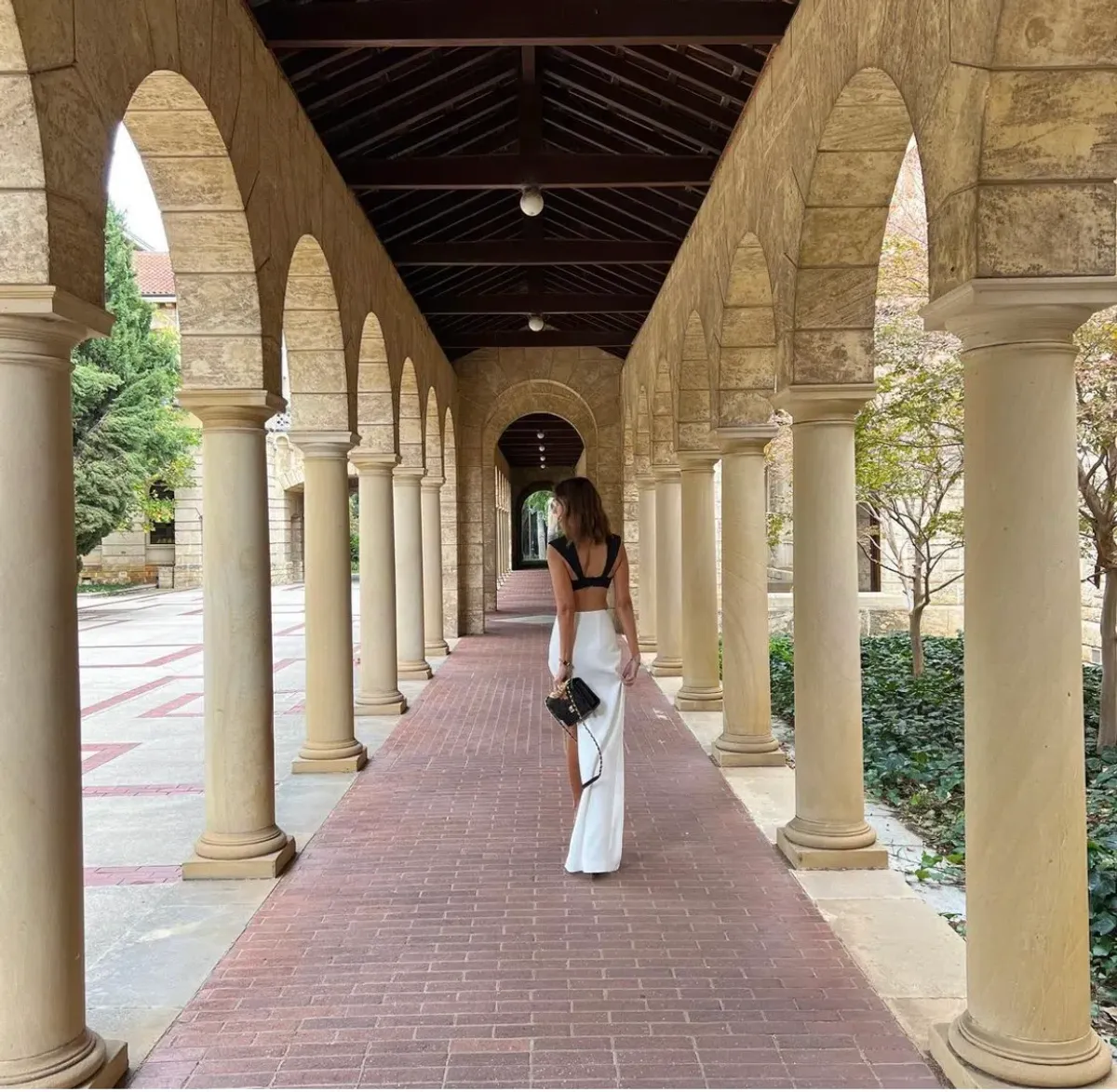 Monot Crepe Bra Top Black & Maxi Skirt White Set Size 0  - Image 10