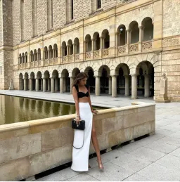 Monot Crepe Bra Top Black & Maxi Skirt White Set Size 0 for rent on The Volte - image 9