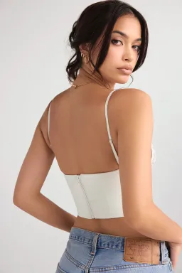 House of CB Emilee Ivory Satin and Lace Corset White Size 8 for rent on The Volte - image 4